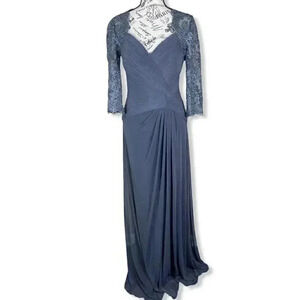 LA FEMME Ruched Twist Column Gown- size 13